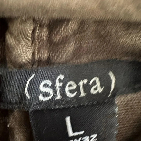 Sfera Jacket Womens Size Small Brown Safari Coat Textured Button Front Front Tie - Picture 5 of 16